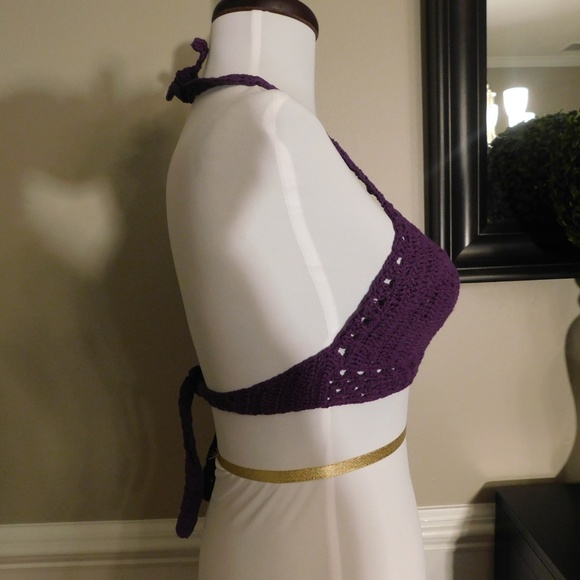 Purple Crochet Halter Top - One Size - Picture 2 of 5